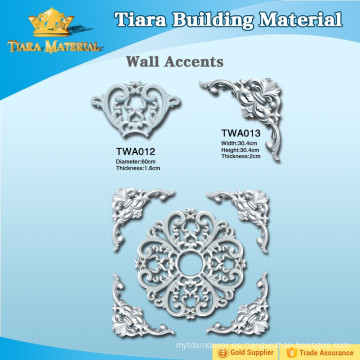 Material de decoración exquisita PU 3D acentos de pared para el diseño de interiores